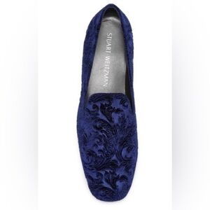 Stuart Weitzman Women’s Navy Embossed Loafers 7.5 M